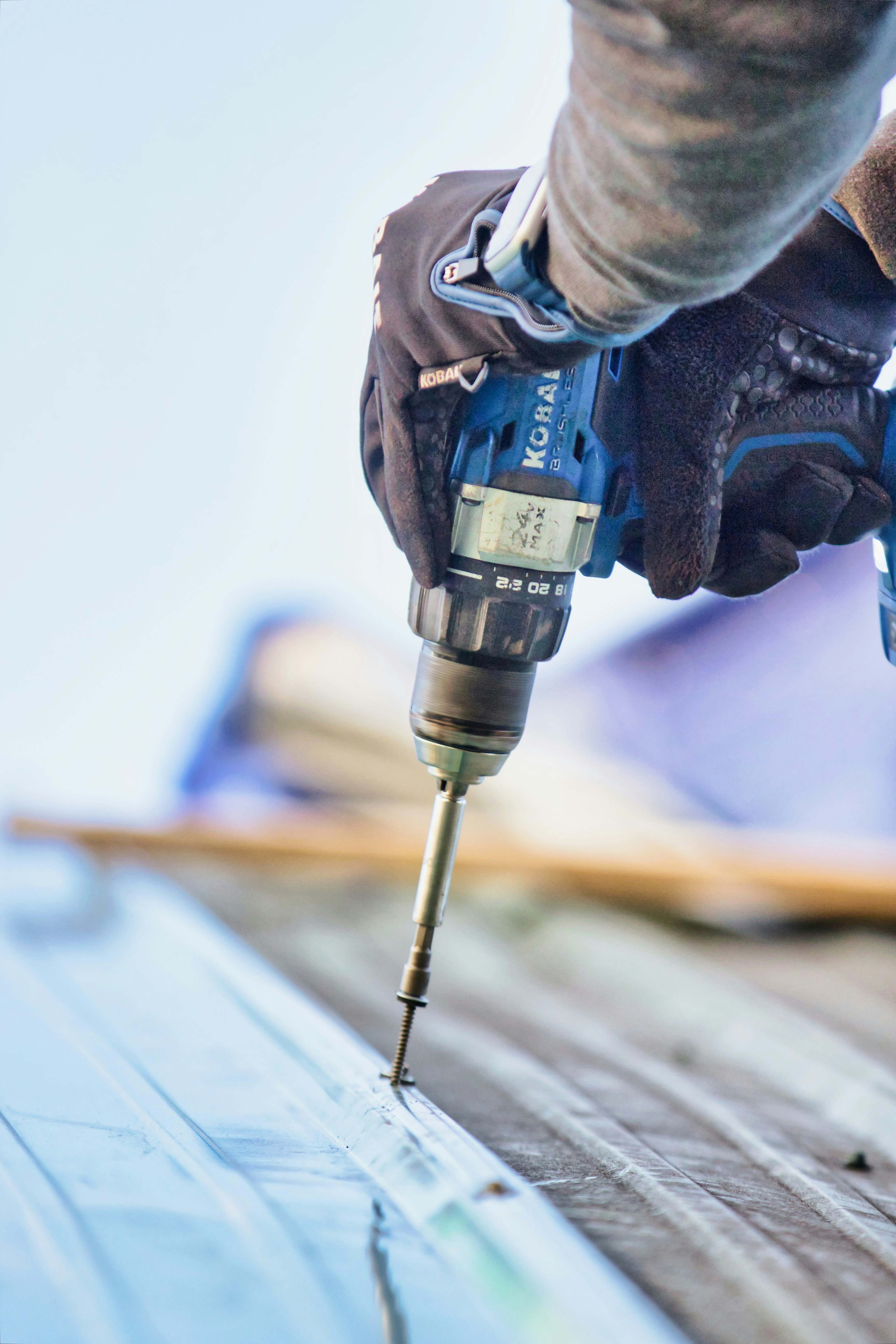 Roofing installation detail showing shingle work
